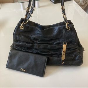 Cole Haan Black Leather Handbag and Wallet